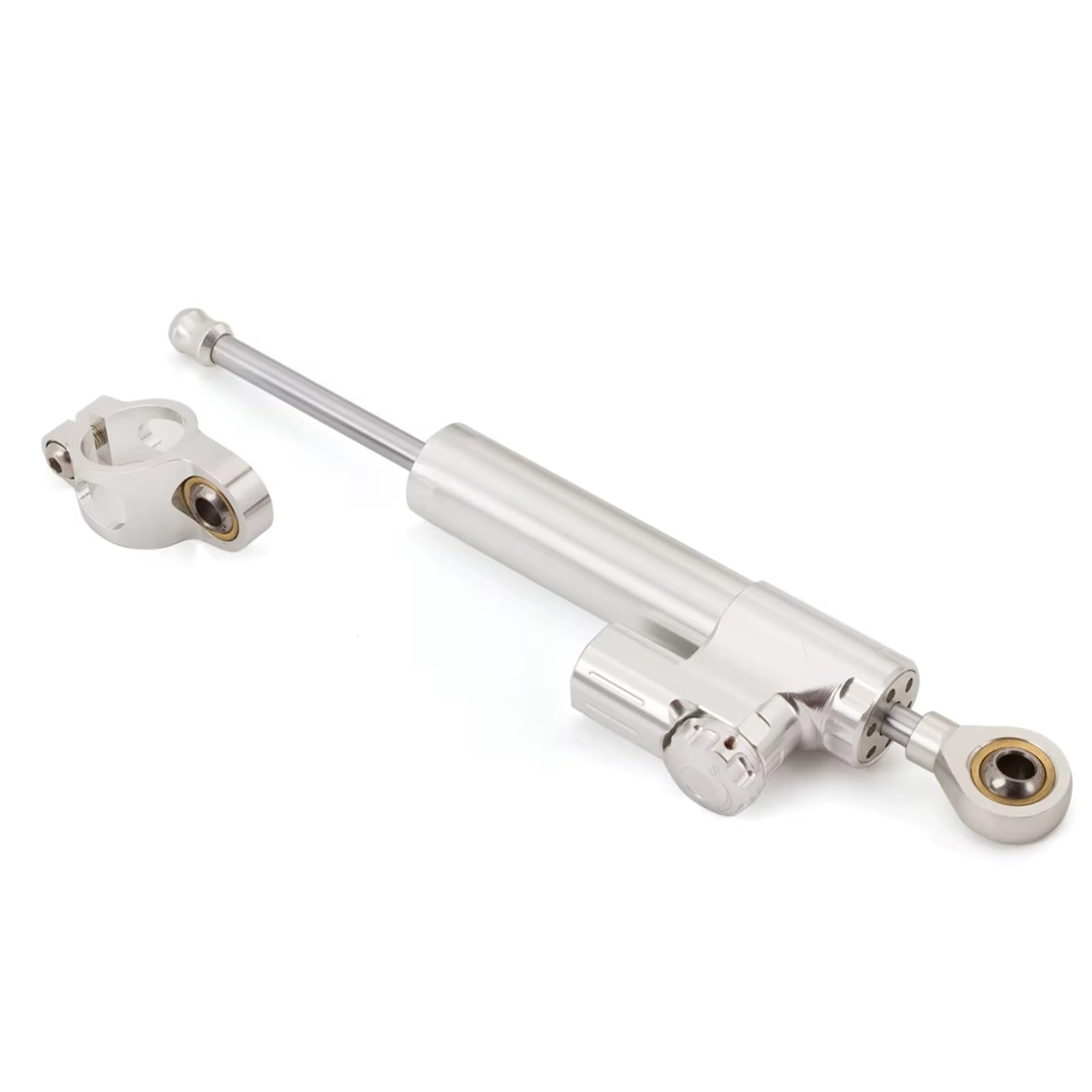 YAQEMOE Lenkungsdämpfer Einstellbarer Kompatibel Mit S1000RR 2010–2014 Motorrad Lenkungsdämpfer Stabilisieren Dämpferhalterung Montage Stoßdämpfer Kit CNC(Silver) von YAQEMOE