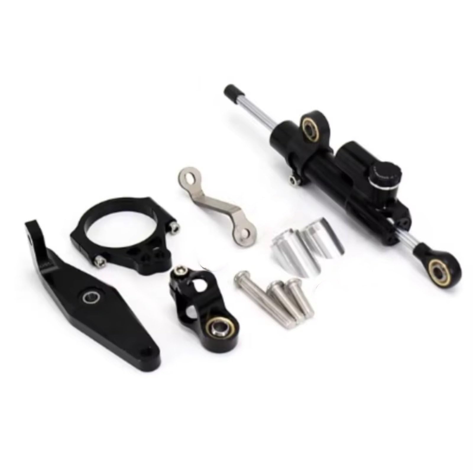 YAQEMOE Lenkungsdämpfer Einstellbarer Kompatibel Mit Yamaha Für MT 09 Für MT-09 SP Für MT09 2023 Motorrad Lenkungsstabilisator Stoßdämpfer Dämpfer Zubehörständer(Black) von YAQEMOE