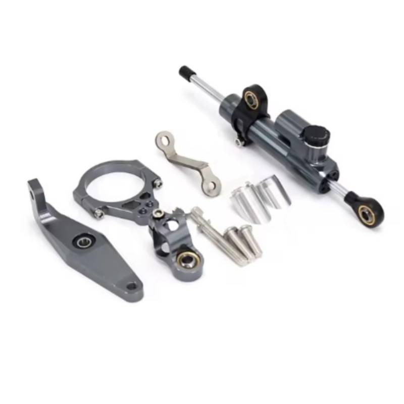 YAQEMOE Lenkungsdämpfer Einstellbarer Kompatibel Mit Yamaha Für MT 09 Für MT-09 SP Für MT09 2023 Motorrad Lenkungsstabilisator Stoßdämpfer Dämpfer Zubehörständer(Gray 2) von YAQEMOE