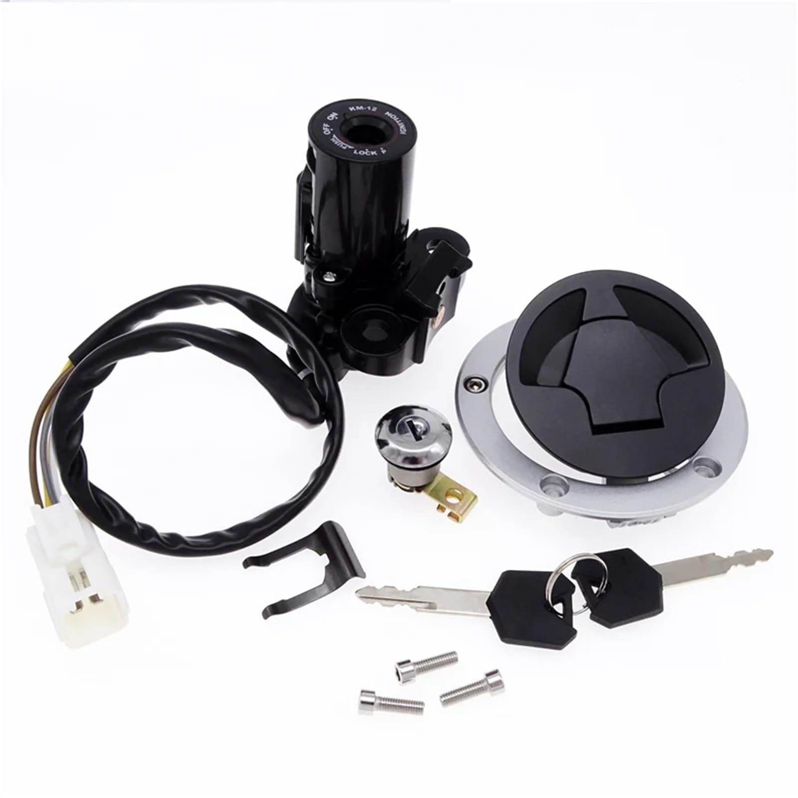 YAQEMOE Moto Zündschloss Kompatibel Mit Ninja Für ZX6R Für ZX636 2013–2018 Für ZX1000 Für ZX10R 2011–2015 Motorrad-Zündschalter, Startschloss, Tankdeckel Mit Schlüsseln YAQEMOE Moto Zündschloss Kompatibel Mit Ninja Für ZX6R Für ZX636 2013–2018 Für ZX1000 Für ZX10R 2011–2015 Motorrad-Zündschalter, Startschloss, Tankdeckel Mit Schlüsseln von YAQEMOE