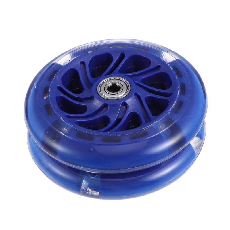 YARNOW 2 Stück Pu Elektroroller Rad Ersatzzubehör Blinkende Lagerräder Skateboard Räder Elastischer LED Roller Leuchtende Roller Räder Pu Roller Rad Blau von YARNOW