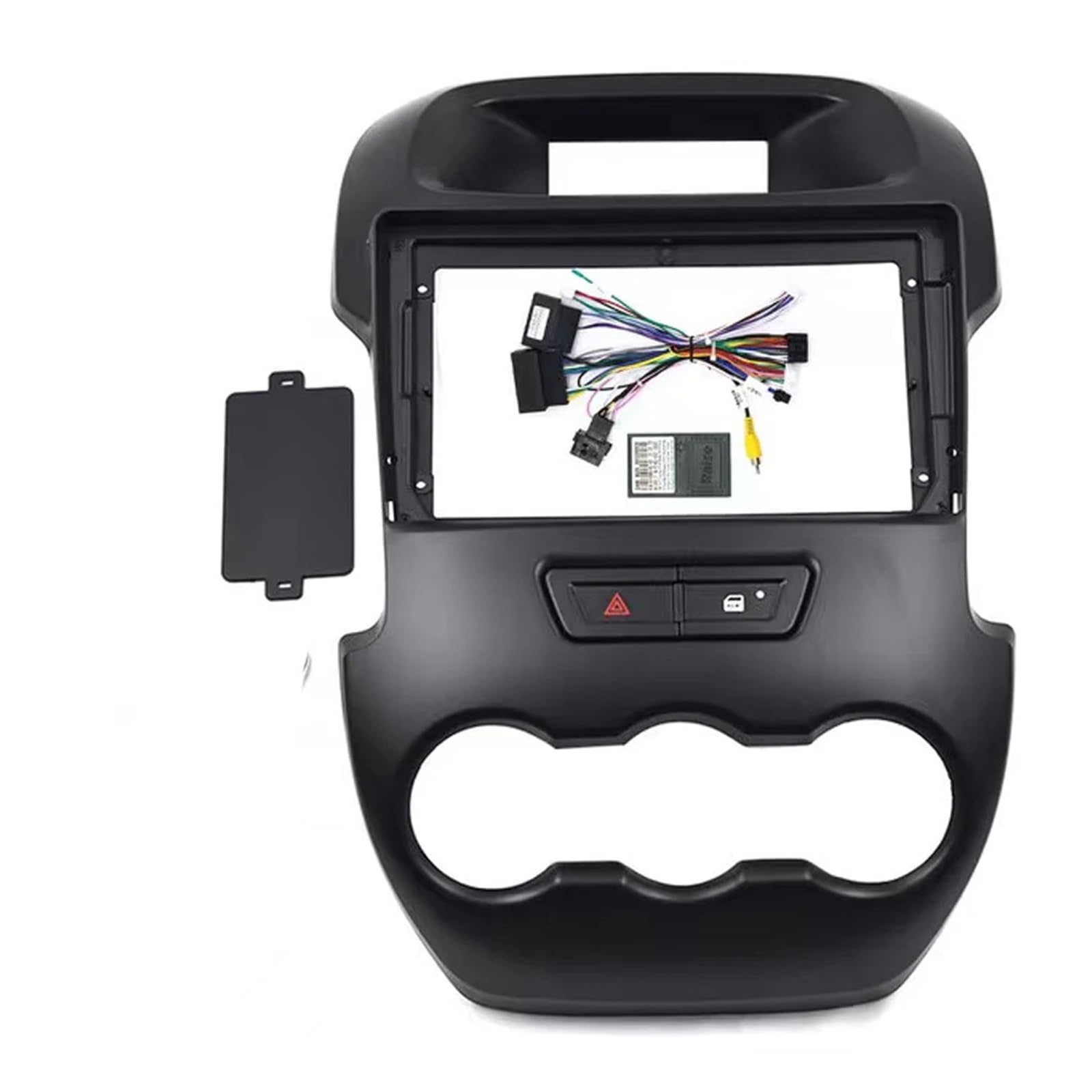 Lanliuhui Store 2-Din-Auto-DVD-Rahmen, kompatibel mit Ranger 2011–2015, Autoradio-Blendenrahmen, Radio-Player, 9 Zoll, 2-Din-Auto-DVD-Panel, Armaturenbrett-Kit(Black-Frame-canbus) von YASTOOLS