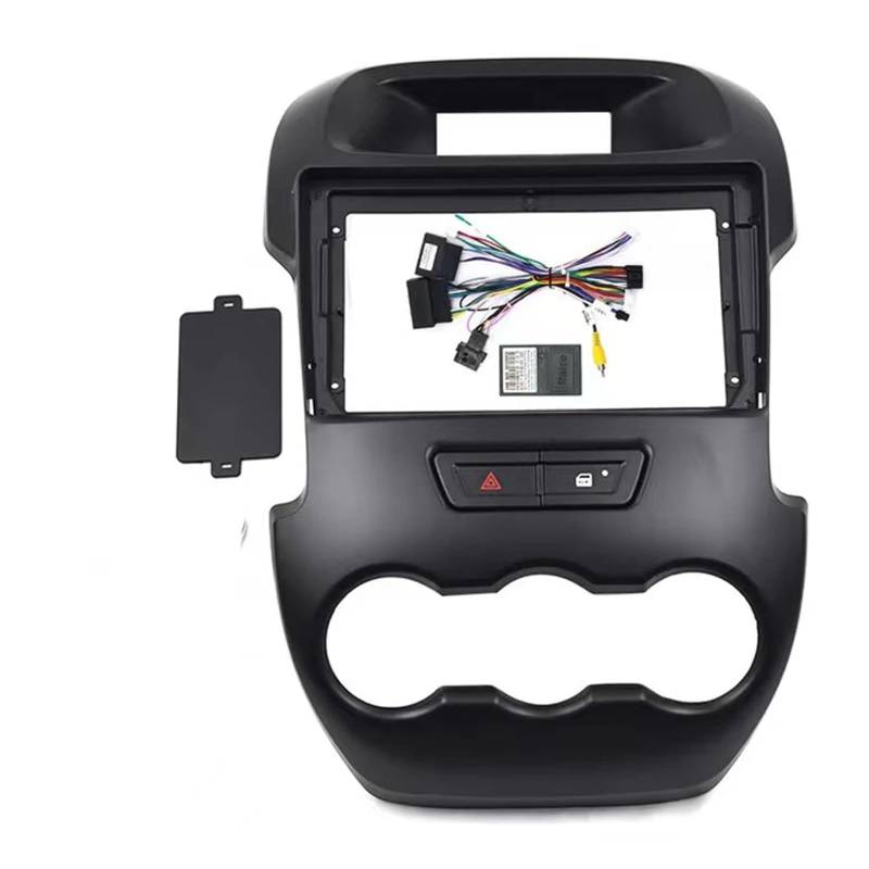 Lanliuhui Store 2-Din-Auto-DVD-Rahmen, kompatibel mit Ranger 2011–2015, Autoradio-Blendenrahmen, Radio-Player, 9 Zoll, 2-Din-Auto-DVD-Panel, Armaturenbrett-Kit(Black-Frame-canbus) von YASTOOLS