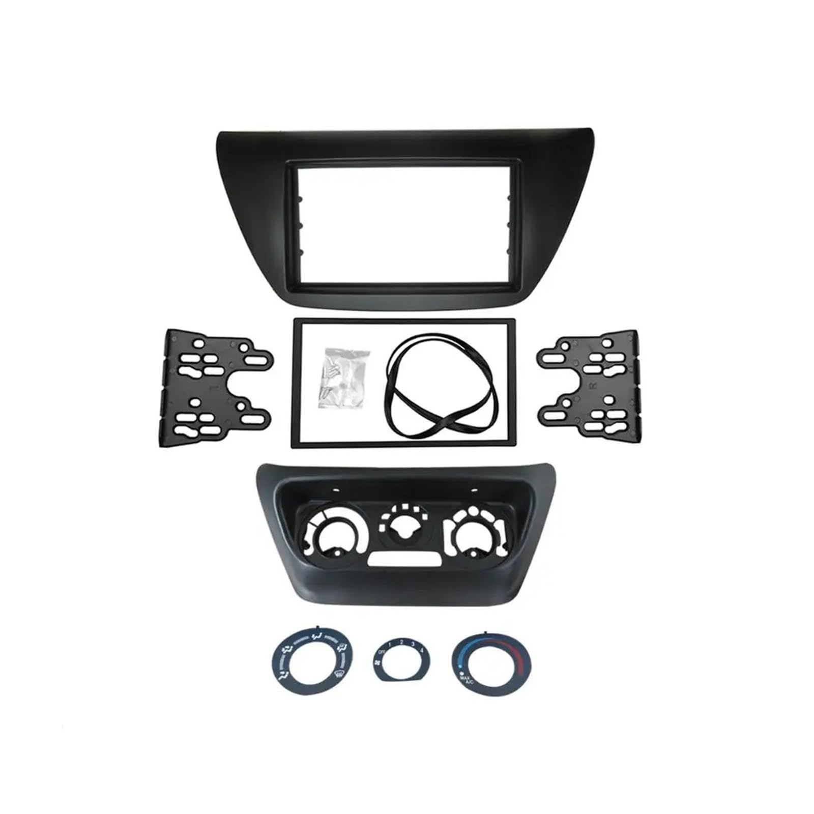 Lanliuhui Store Doppel-DIN-Radio-Panel 2006 Kompatibel mit Lancer IX Stereo-Armaturenbrett-Kit DVD-Rahmen + Center AC-Bedienblende(Black,178X100 mm) von YASTOOLS
