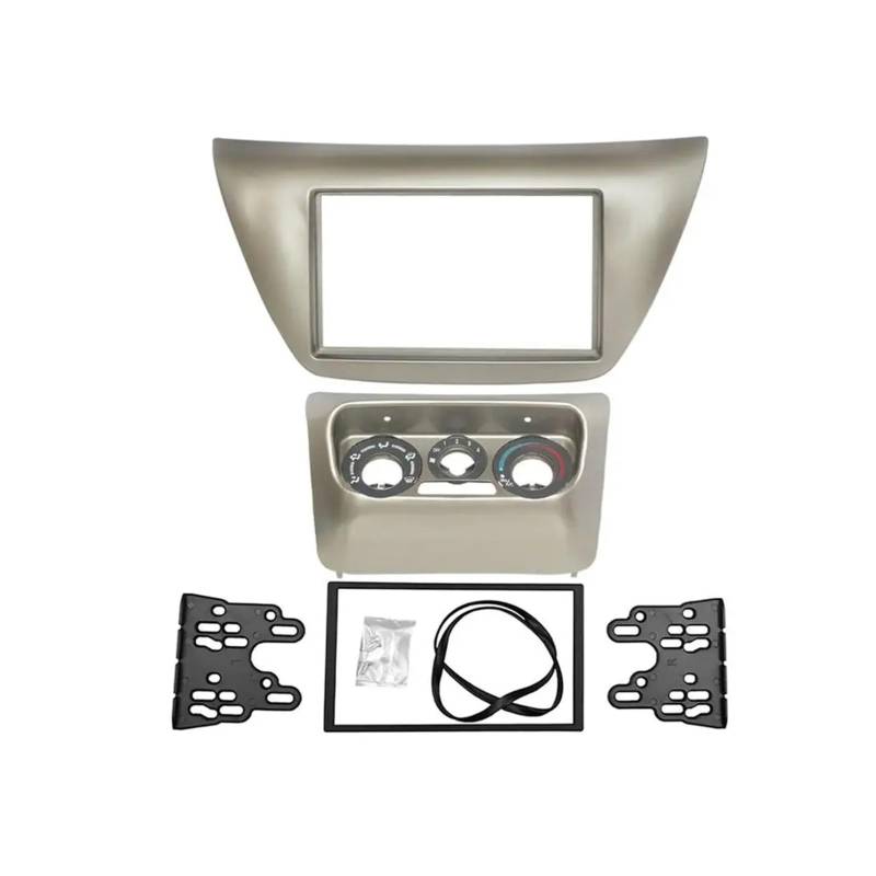Lanliuhui Store Doppel-DIN-Radio-Panel 2006 Kompatibel mit Lancer IX Stereo-Armaturenbrett-Kit DVD-Rahmen + Center AC-Bedienblende(Silver grey,173X98 mm) von YASTOOLS