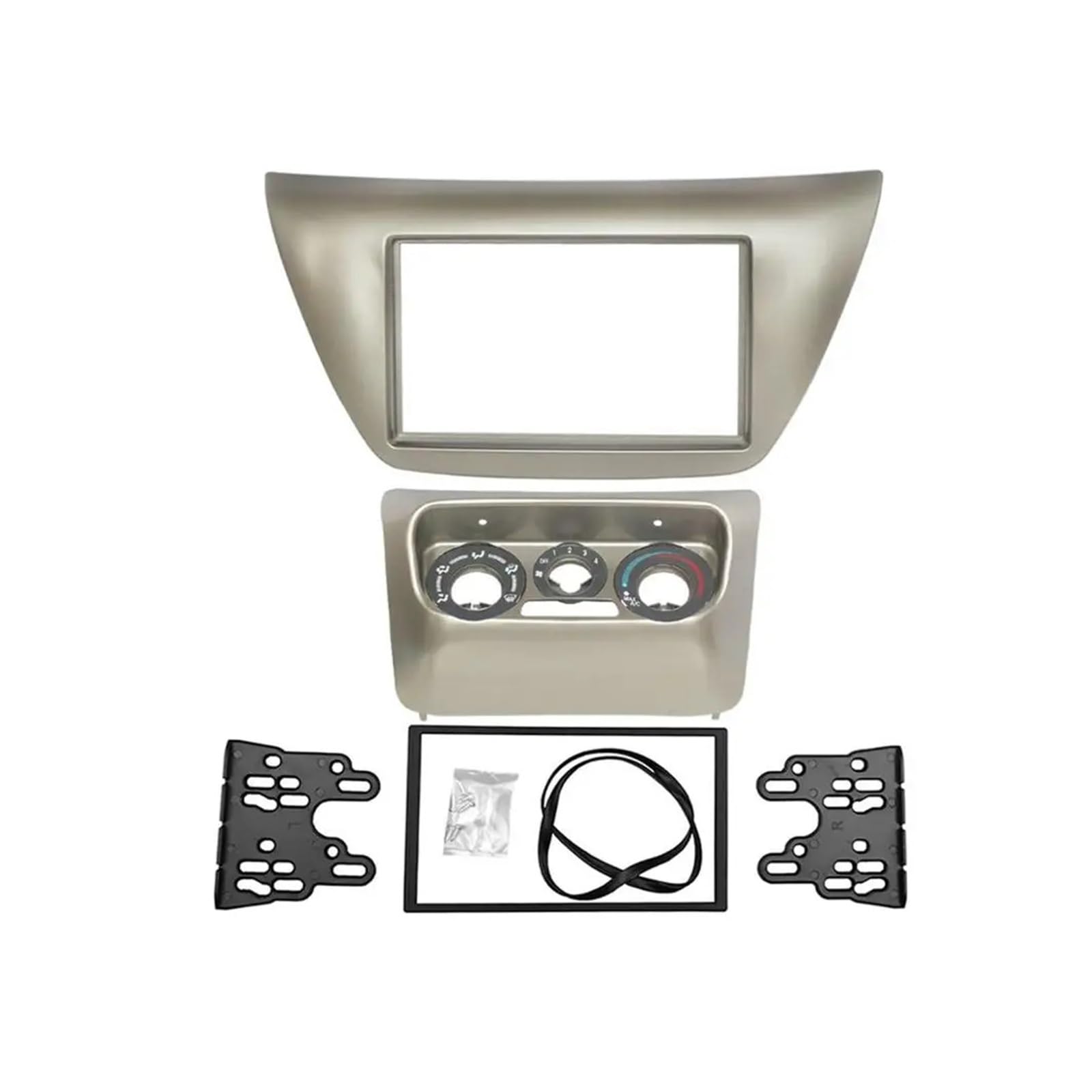 Lanliuhui Store Doppel-DIN-Radio-Panel 2006 Kompatibel mit Lancer IX Stereo-Armaturenbrett-Kit DVD-Rahmen + Center AC-Bedienblende(Silver grey,178X100 mm) von YASTOOLS