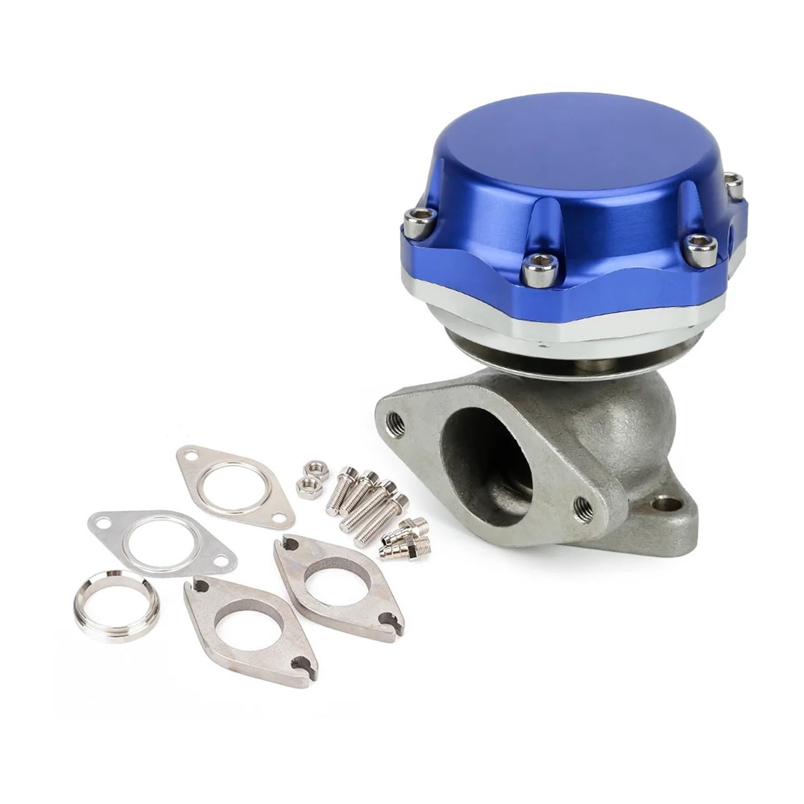 Lanliuhui Store Rennwagen 38mm Externes Turbo-Abgaskrümmer-Wastegate mit Dump-Ring 14PSI TT101325(Blue) von YASTOOLS