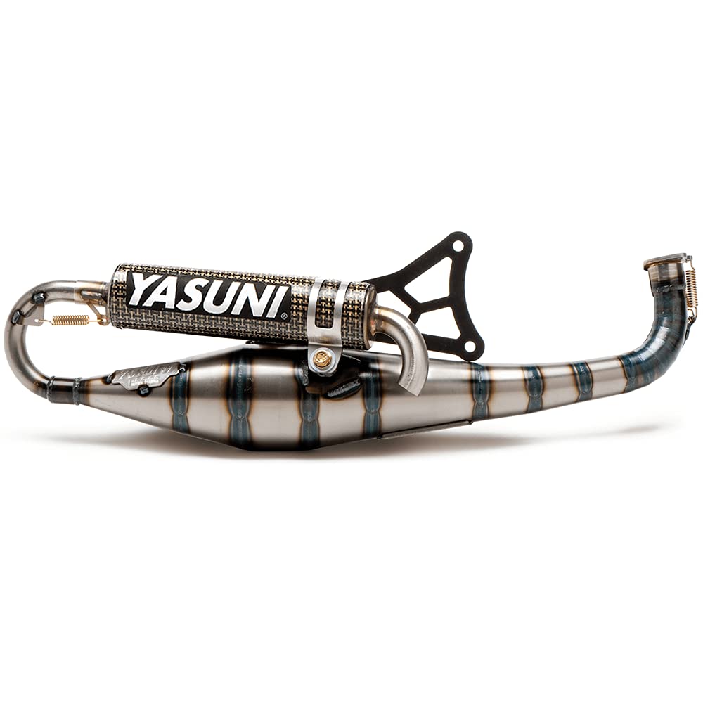 Auspuff Yasuni Carrera 30 gelb Carbon für Minarelli liegend von YASUNI