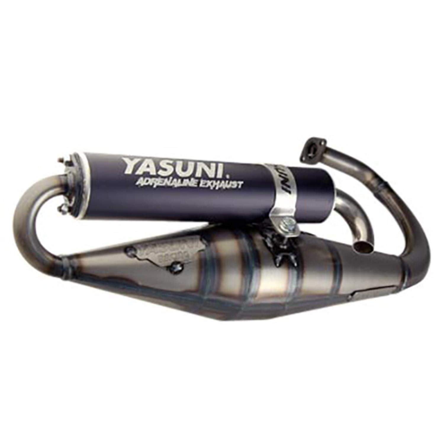 Auspuff Yasuni Scooter Z schwarz für Minarelli stehend von YASUNI