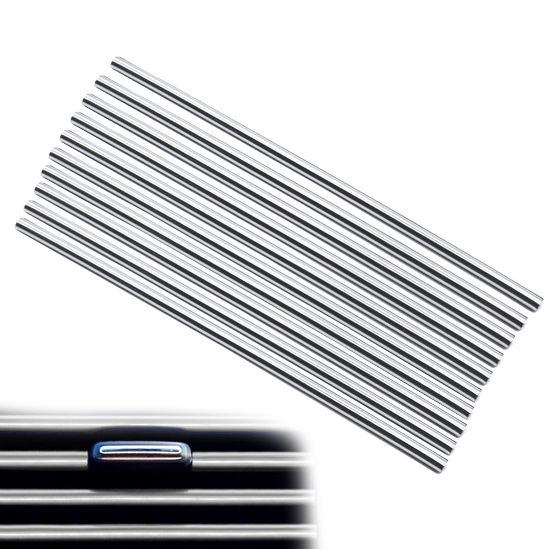 YATEICBC- 10 Pcs Auto-Lüftungsleiste Auto-Innenraum-Lüftungsleiste Zubehör Styling Klimaanlage Lüftungsgitter Kühlergrill Zierleiste DIY Auto-Innenraum-Innenraum-Verkleidungsleiste (silber) von YATEICBC