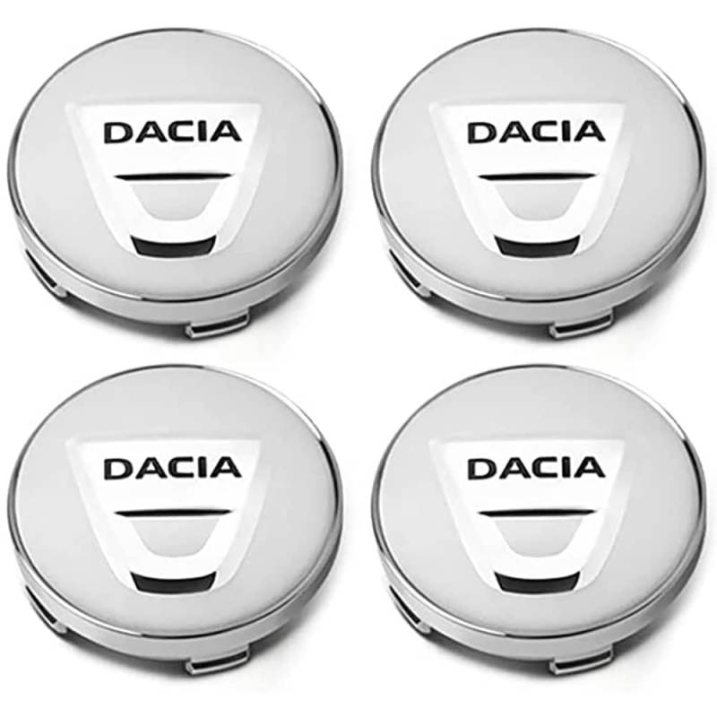 4 Stück Felgendeckel für Dacia Duster Spring Logan Sandero Jogger Lodgy Bigster Dokker 60mm, Nabenkappen Radnabenkappen Wasserdicht Staubdicht Radzierblende,B von YAWEIFEN