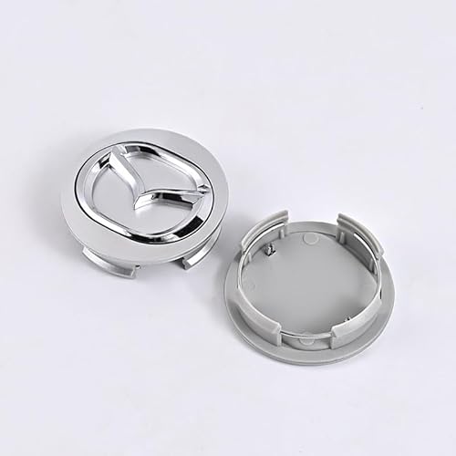 4 Stück Felgendeckel für Mazda 2 3 6 CX-3 CX-30 CX-5 CX-50 CX-60 CX-7 CX-8 CX-9 MX-5 MX-30 56mm, Nabenkappen Radnabenkappen Wasserdicht Staubdicht Radzierblende,Silver von YAWEIFEN