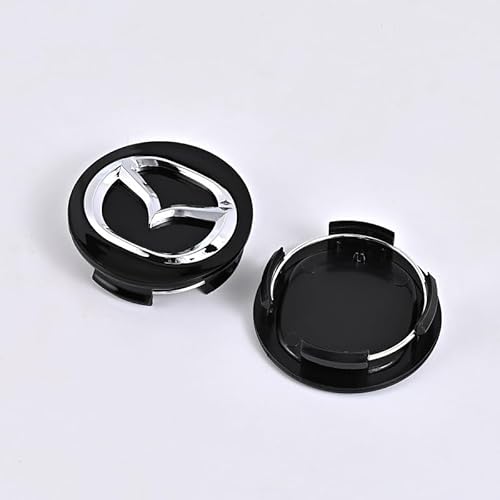 4 Stück Felgendeckel für Mazda CX 5 CX5 2017-2023 56mm, Nabenkappen Radnabenkappen Wasserdicht Staubdicht Radzierblende,Bla-ck von YAWEIFEN