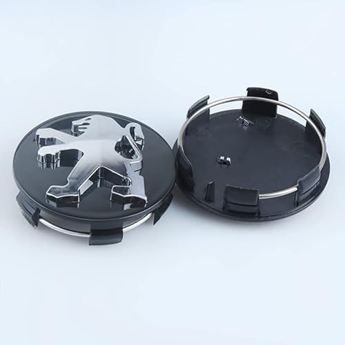 4 Stück Felgendeckel für Peugeot 3008 E3008 P64 2024 2025 60mm, Nabenkappen Radnabenkappen Wasserdicht Staubdicht Radzierblende,A von YAWEIFEN