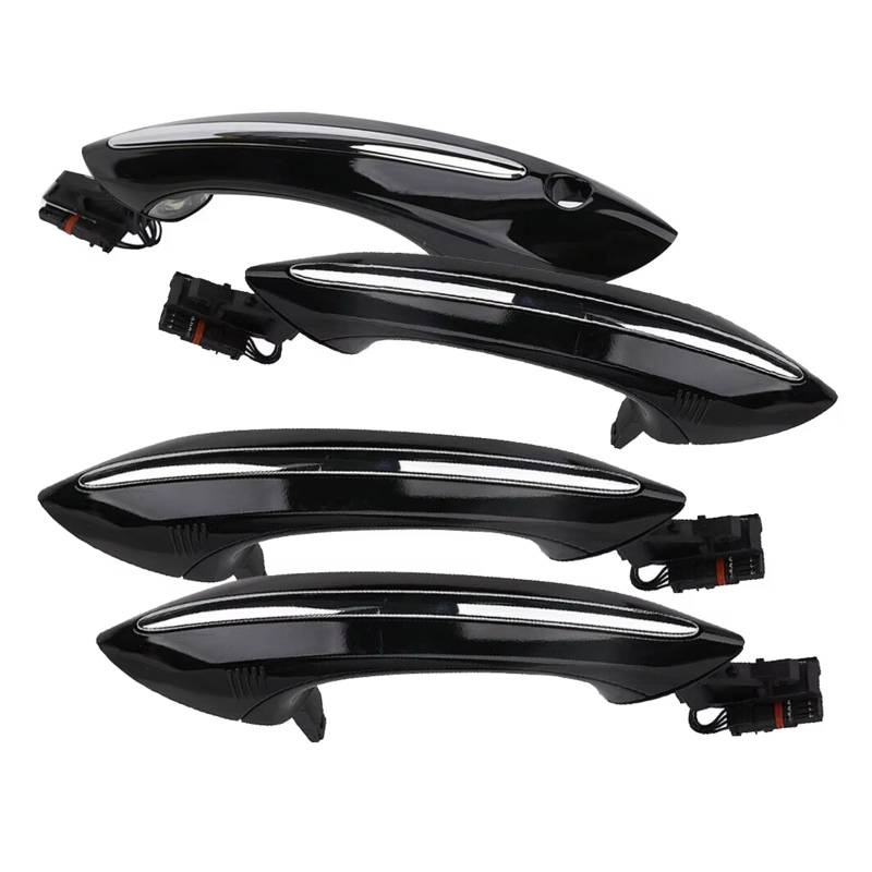Außentürgriff Für BMW 5 6 7 Serie F07 F10 F11 F06 F12 F13 F01 F02 51217231931 4X Schwarz Äußere Außerhalb Außen Komfort Zugang Tür Griff Set von YBCVEPQ