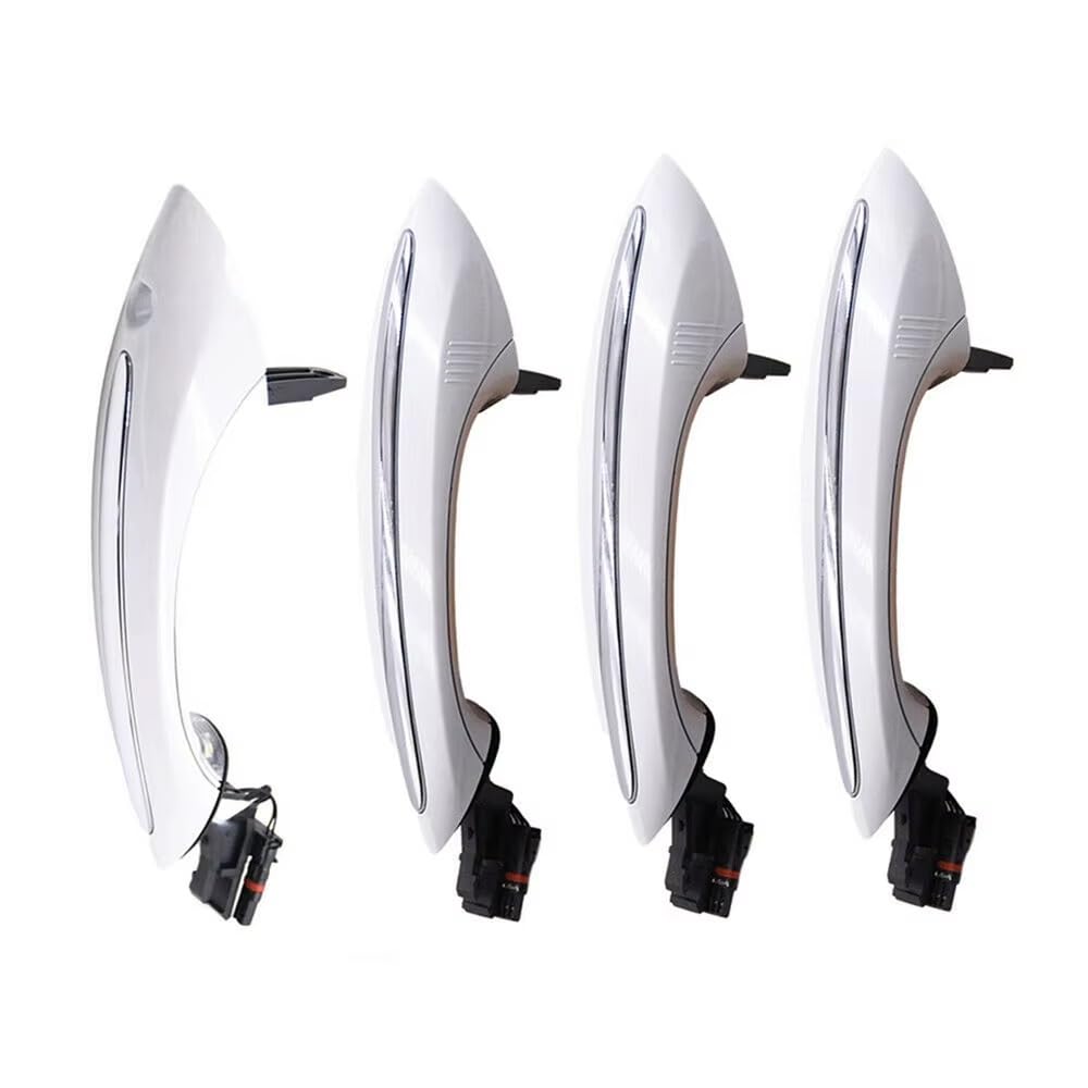 Außentürgriff Für BMW F10 F01 F02 F06 F11 F18 Auto Innen Außen 4PCS Weiß Außen Komfort Zugang Tür Griff Set von YBCVEPQ