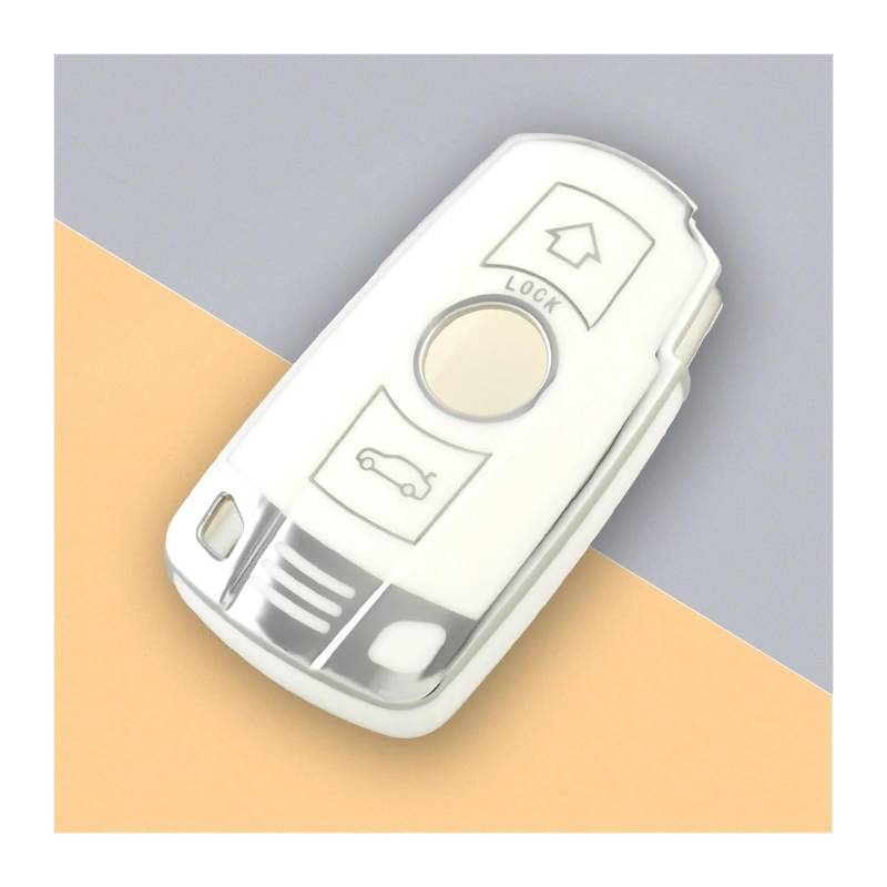 Autoschlüssel Gehäuse Für 1 3 5 6 Serie E90 E91 E92 X1 X3 X5 X6 Z4 E60 E61 E70 E71 E81 E82 E87 E88 E89 Auto Schlüssel Fall Abdeckung Fob Key Shell Schutz(White Silver) von YBCVEPQ