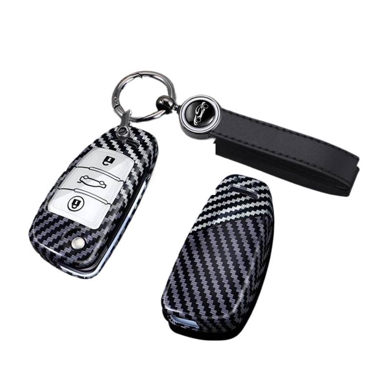 Autoschlüssel Gehäuse Für A1 A3 8P 8L A4 A5 B6 B7 A6 A7 C5 C6 4F Q3 Q5 Q7 Q8 TT S3 S4 S6 RS 3 Tasten Carbon Schlüsseletui Schlüsselanhänger(White Set 2) von YBCVEPQ