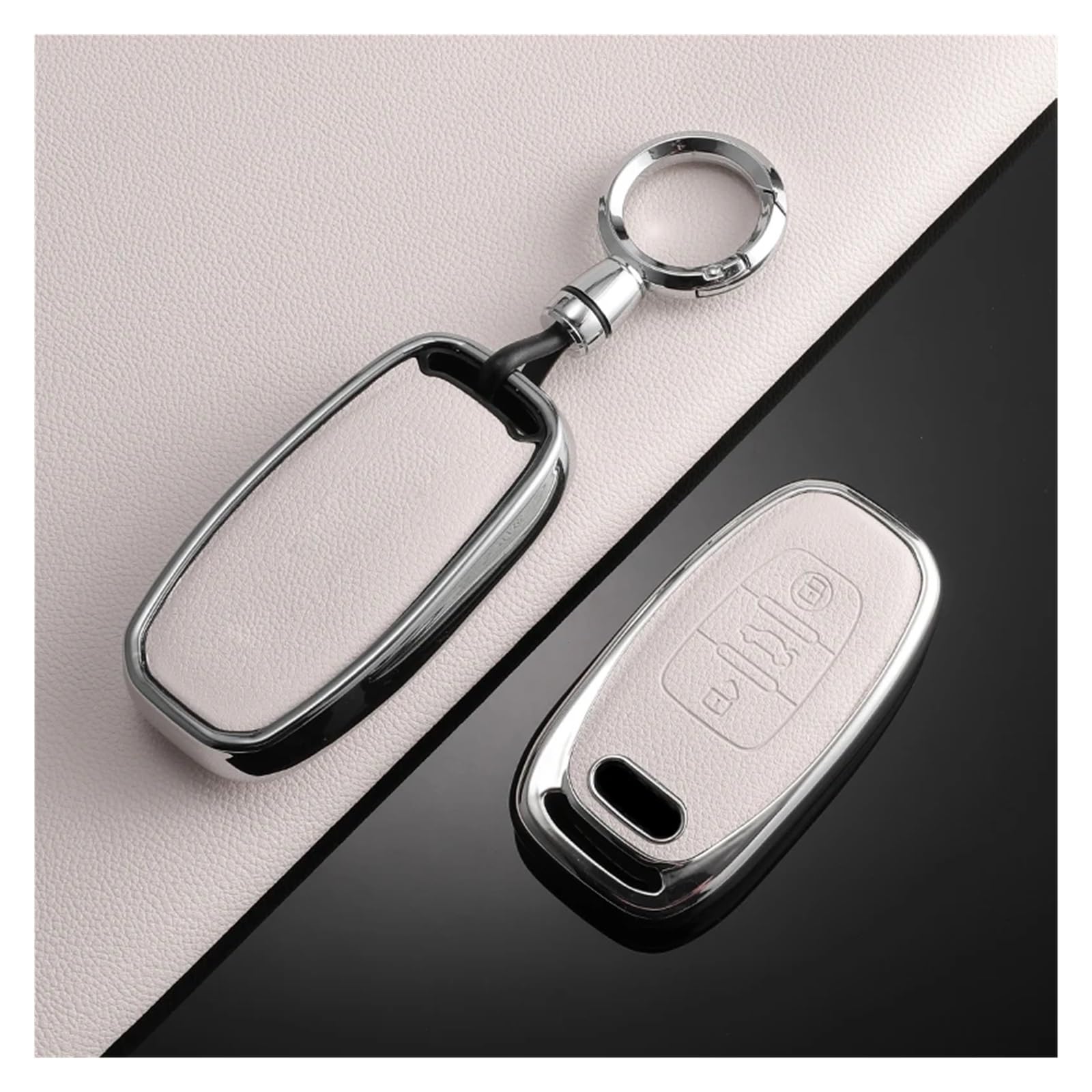 Autoschlüssel Gehäuse Für A1 A3 A4 A5 A6 A7 A8 Quattro Q3 Q5 Q7 S4 S5 S6 S7 S8 R8 TT TPU Auto Schlüssel Fall Volle Abdeckung Shell(A White sel 1) von YBCVEPQ