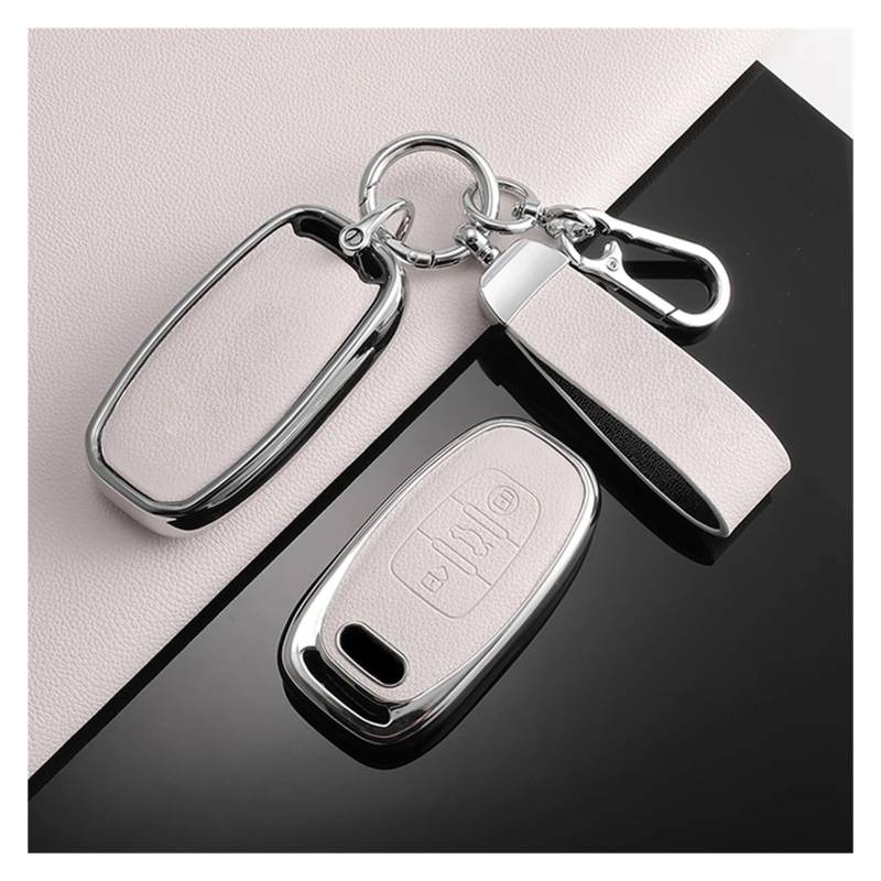 Autoschlüssel Gehäuse Für A1 A3 A4 A5 A6 A7 A8 Quattro Q3 Q5 Q7 S4 S5 S6 S7 S8 R8 TT TPU Auto Schlüssel Fall Volle Abdeckung Shell(A White sel 2) von YBCVEPQ
