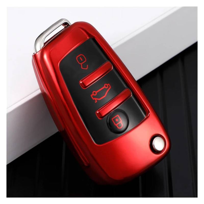 Autoschlüssel Gehäuse Für A1 A3 A4 A5 A6 C5 C6 Q7 TPU Auto Klappschlüssel Fall Abdeckung Tasche Shell Halter Schlüsselbund Schlüssel Schutz Zubehör(XL125V Clear LG) von YBCVEPQ