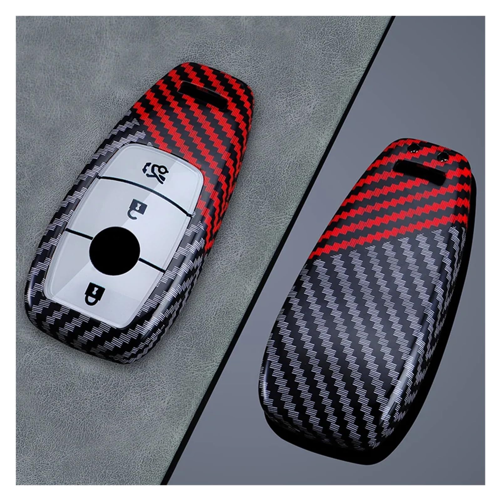 Autoschlüssel Gehäuse Für Benz ACESG Klasse GLC CLE CLA GLS AMG W205 W213 W222 3/4 Tasten Autoschlüssel Fall Abdeckung Shell Schlüsselanhänger(3 Buttons red) von YBCVEPQ