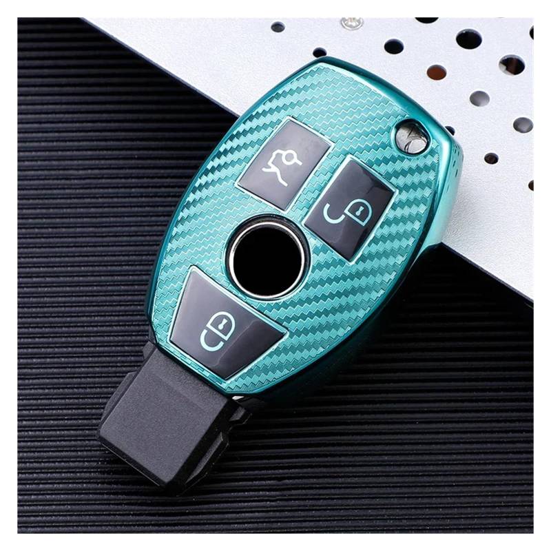 Autoschlüssel Gehäuse Für Benz CLS CLA GL R SLK AMG A B C S TPU Carbon Faser Auto Smart Key Case Abdeckung Tasche Schlüsselbund Klasse Schlüssel(XL1000V Clear) von YBCVEPQ