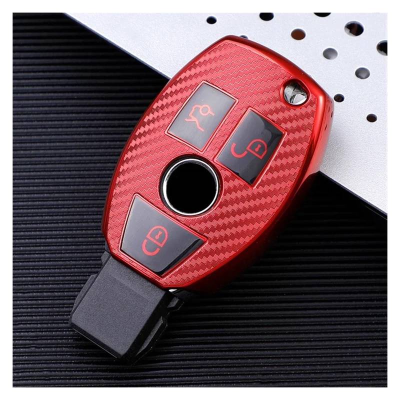 Autoschlüssel Gehäuse Für Benz CLS CLA GL R SLK AMG A B C S TPU Carbon Faser Auto Smart Key Case Abdeckung Tasche Schlüsselbund Klasse Schlüssel(XL125V Clear LG) von YBCVEPQ