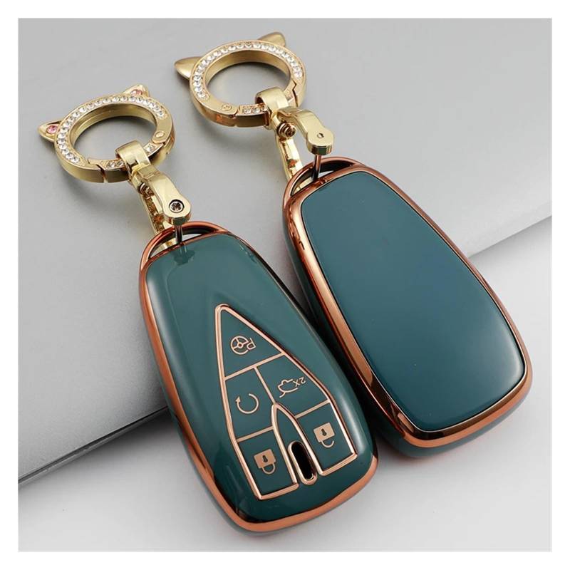 Autoschlüssel Gehäuse Für Changan CS35 Plus CS75PLUS CS55PLUS TPU Auto Fernbedienung 3/4/5 Taste Schlüssel Fall Abdeckung Shell Halter Tasche Schlüssel Kette Zubehör(5B Gray with Chain) von YBCVEPQ