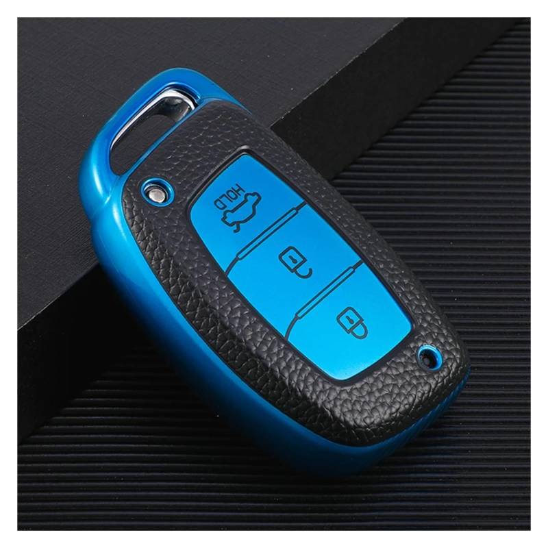 Autoschlüssel Gehäuse Für Hyundai Avante I10 I20 I30 HB20 IX25 IX35 IX45 Tucson Fob Shell Halter Keychain Zubehör TPU Auto Fernbedienung Schlüssel Abdeckung Fall(Type1 Blue case) von YBCVEPQ