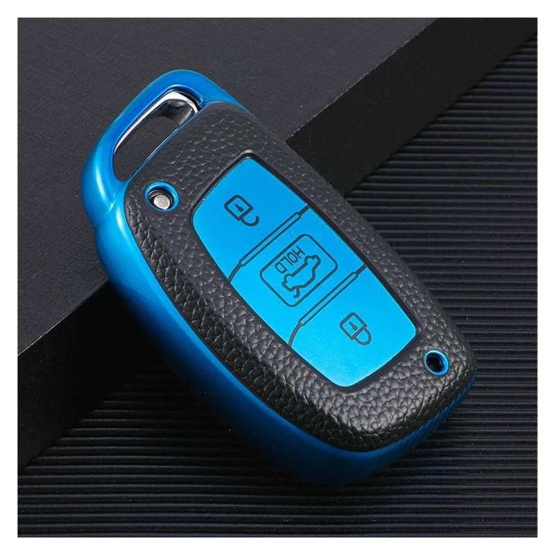 Autoschlüssel Gehäuse Für Hyundai Avante I10 I20 I30 HB20 IX25 IX35 IX45 Tucson Fob Shell Halter Keychain Zubehör TPU Auto Fernbedienung Schlüssel Abdeckung Fall(Type2 Blue case) von YBCVEPQ