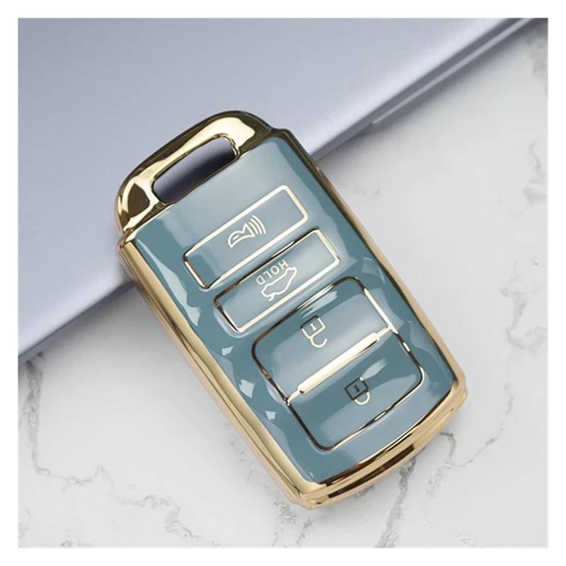 Autoschlüssel Gehäuse Für KIA Cadenza K9 K7 K-04 Sorento K900 4 Tasten Weiche TPU Auto Schlüssel Fall Abdeckung Shell Fob Halter Schlüsselbund Schutz Zubehör(Grey Key case) von YBCVEPQ