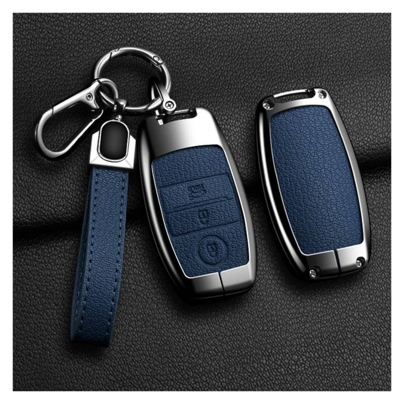 Autoschlüssel Gehäuse Für KIA Rio Rio5 Sportage Ceed Cerato K3 KX3 K4 K5 Sorento Optima Picanto Legierung Stil Auto Schlüssel Fall Abdeckung Shell Fob(B Blue 1) von YBCVEPQ