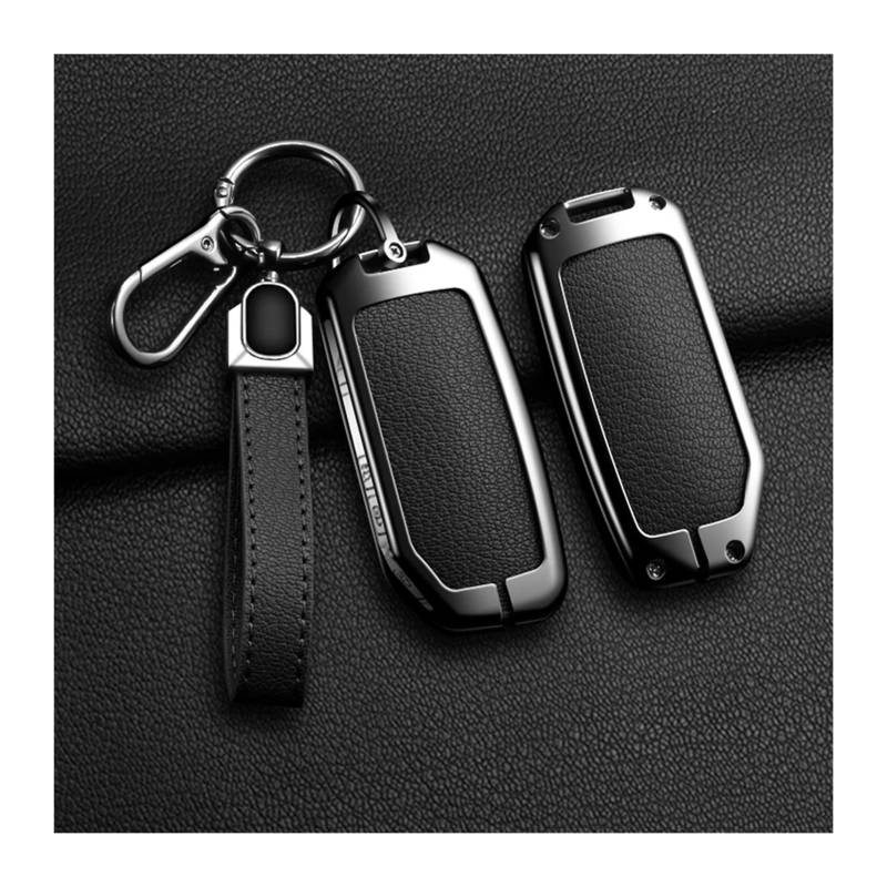 Autoschlüssel Gehäuse Für Kia K3 KX3 KX7 K5 Sportage Karneval Mpv Legierung Stil Auto Schlüssel Fall Abdeckung Shell Fob Smart Remote 2/3/4 Taste(A Black 1) von YBCVEPQ