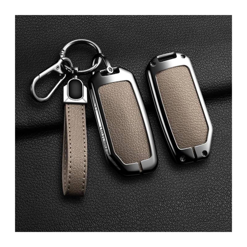 Autoschlüssel Gehäuse Für Kia K3 KX3 KX7 K5 Sportage Karneval Mpv Legierung Stil Auto Schlüssel Fall Abdeckung Shell Fob Smart Remote 2/3/4 Taste(A Elephant Grey 1) von YBCVEPQ