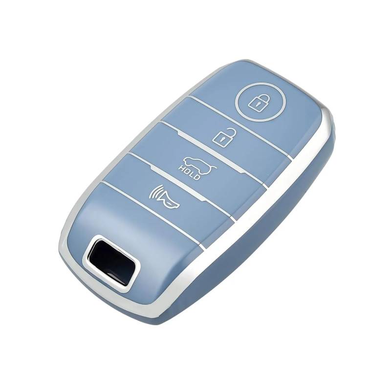 Autoschlüssel Gehäuse Für Kia Soul Optima Forte Sportage Sorento NIRO Rio Schlüssel Fob Fall Abdeckung Halter Zubehör Auto Schlüssel Fernbedienung Fall Shell Beschützer(Blue Silver) von YBCVEPQ