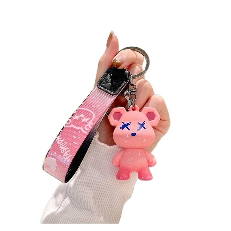 Autoschlüssel Gehäuse Für Koleos Kadjar Captur Megane Talisman Espace Clio Autoschlüsseletui Abdeckung TPU Autoschlüsseletui Abdeckung Fob Schlüsselanhänger 4 Tasten(Pink Keychain) von YBCVEPQ