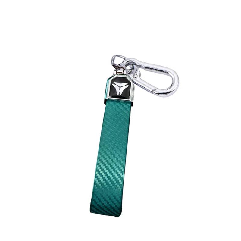 Autoschlüssel Gehäuse Für Land Rover Range Rover Sport Evoque Freelander Für Jaguar XF XJ XE Auto Smart Key Fall Abdeckung Tasche Shell Halter(Green Keychain) von YBCVEPQ