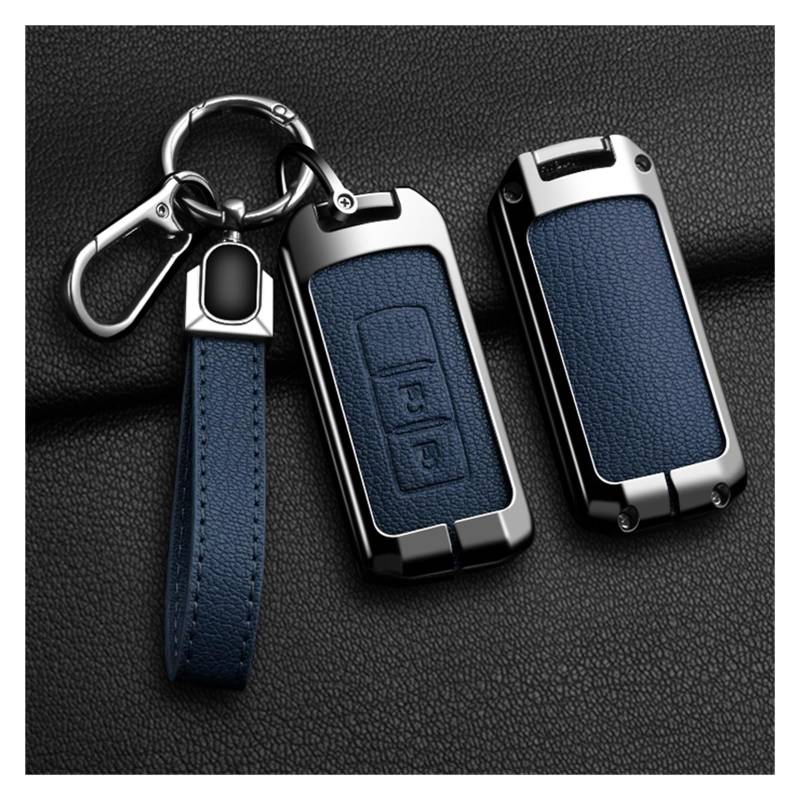 Autoschlüssel Gehäuse Für Mitsubishi Xpander Outlander ASX Pajero Eclipse Kreuz Montero Legierung Stil Auto Schlüssel Fall Abdeckung Shell 2/3 Taste(B Blue) von YBCVEPQ