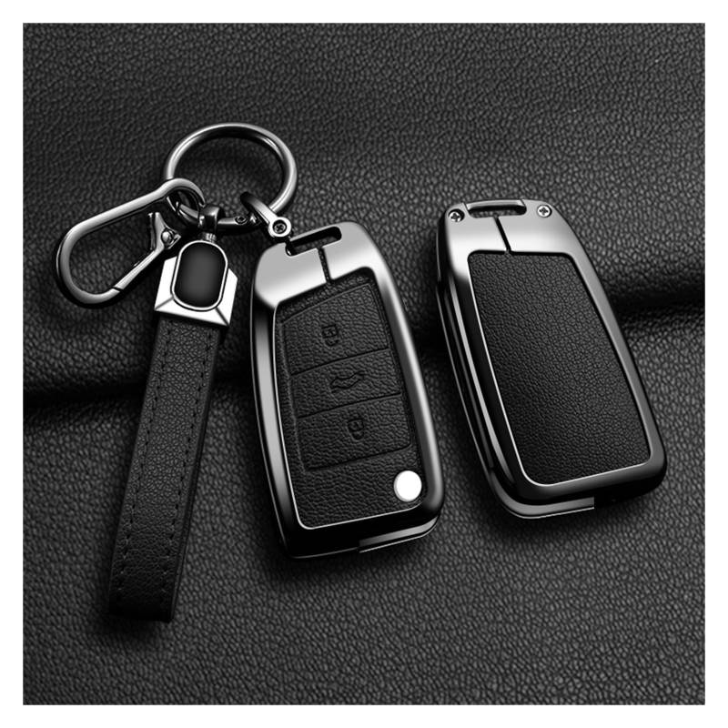 Autoschlüssel Gehäuse Für VW Passat 2017 Für Einen Besonderen Zweck Shell Fob Schlüsselanhänger Zubehör Legierung Stil Autoschlüssel Fall Abdeckung Shell(Black 1) von YBCVEPQ