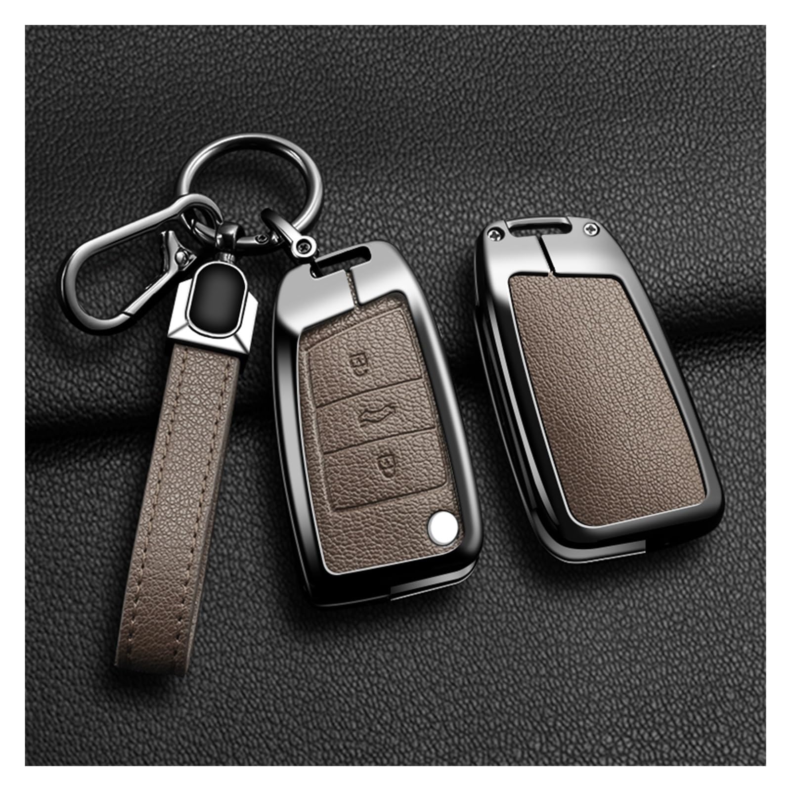 Autoschlüssel Gehäuse Für VW Passat 2017 Für Einen Besonderen Zweck Shell Fob Schlüsselanhänger Zubehör Legierung Stil Autoschlüssel Fall Abdeckung Shell(Elephant Grey 1) von YBCVEPQ