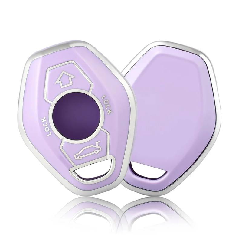 Autoschlüssel Gehäuse Für X3 X5 Z3 Z4 3 5 7 Serie E38 E39 E46 E83 Schlüsselanhänger Fall Schlüssel Fall Abdeckung Auto Schlüssel Fall Schutz Zubehör(Purple Silver) von YBCVEPQ