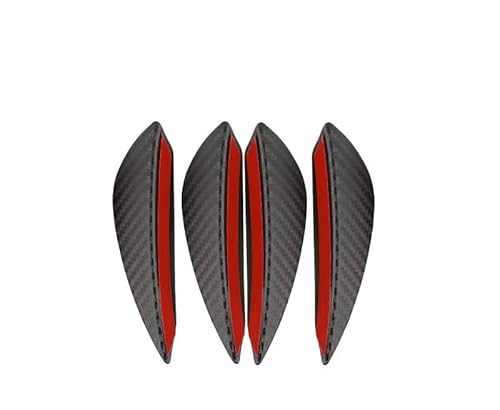 Spoilerlippe Frontstoßstange 4/6 Stücke Universal Front Stoßstange Lip Dekoration Diffusor Splitter Flossen Körper Spoiler Canards Valence Kinn Auto Tuning Canard Decor(4PCS Fiber) von YBCVEPQ
