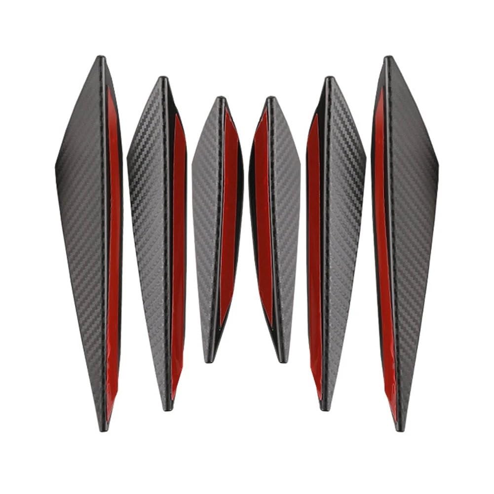 Spoilerlippe Frontstoßstange 4/6 Stücke Universal Front Stoßstange Lip Dekoration Diffusor Splitter Flossen Körper Spoiler Canards Valence Kinn Auto Tuning Canard Decor(6PCS Fiber) von YBCVEPQ