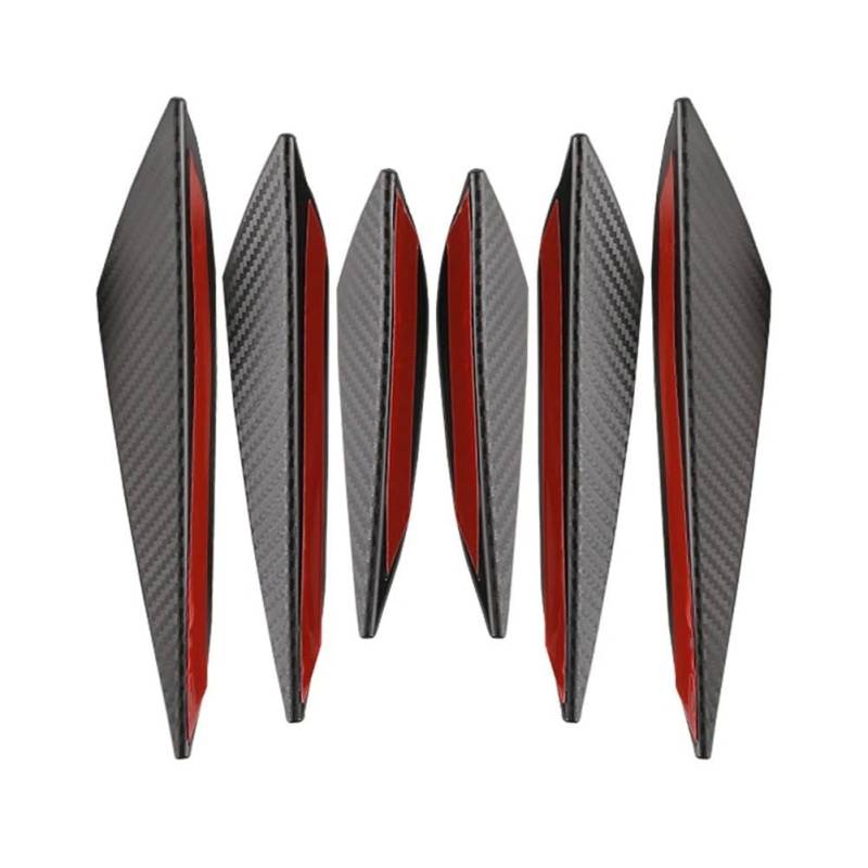 Spoilerlippe Frontstoßstange 4/6 Stücke Universal Front Stoßstange Lip Dekoration Diffusor Splitter Flossen Körper Spoiler Canards Valence Kinn Auto Tuning Canard Decor(6PCS Fiber) von YBCVEPQ