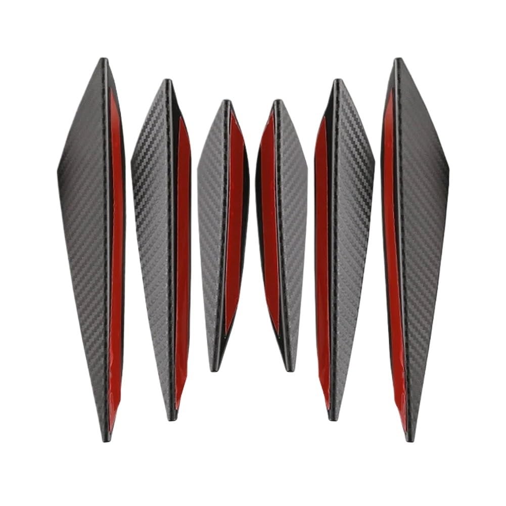 Spoilerlippe Frontstoßstange 4/6 Stücke Universal Front Stoßstange Lip Dekoration Diffusor Splitter Flossen Körper Spoiler Canards Valence Kinn Auto Tuning Canard Decor(6PCS Fiber) von YBCVEPQ