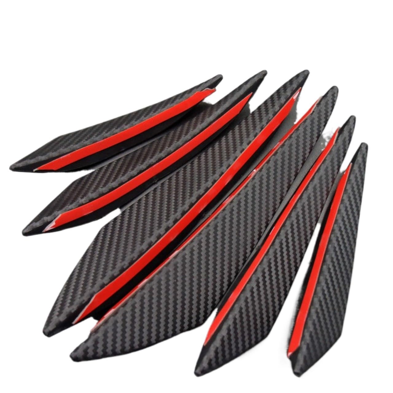 Spoilerlippe Frontstoßstange 6 Stücke Universal Fit Front Stoßstange Lip Diffusor Splitter Flossen Körper Spoiler Canards Kinn Auto Tuning Canard Spoiler Zubehör(Fiber Black) von YBCVEPQ