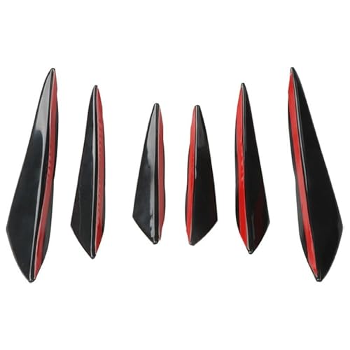 Spoilerlippe Frontstoßstange 6 Teile/Satz Universal Front Stoßstange Lip Diffusor Splitter Flossen Körper Spoiler Auto Tuning Canards Dekoration Zubehör Ersatz(Black 6pcs) von YBCVEPQ