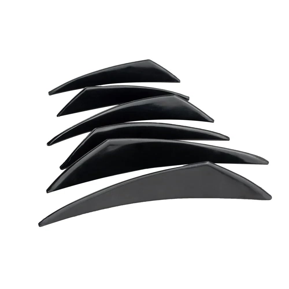 Spoilerlippe Frontstoßstange 6 Teile/Satz Universal Frontschürze Lip Dekoration Diffusor Splitter Flossen Körper Spoiler Canards Valence Chin Auto Tuning Canard(Black 6pcs) von YBCVEPQ