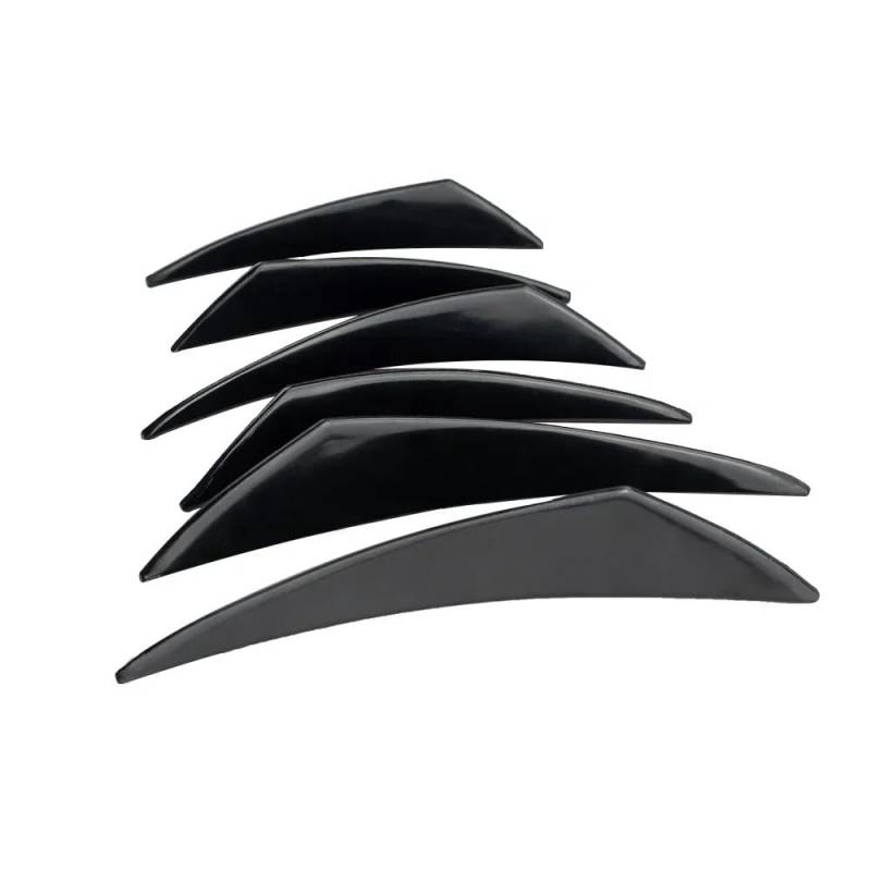 Spoilerlippe Frontstoßstange 6 Teile/Satz Universal Frontschürze Lip Dekoration Diffusor Splitter Flossen Körper Spoiler Canards Valence Chin Auto Tuning Canard(Black 6pcs) von YBCVEPQ